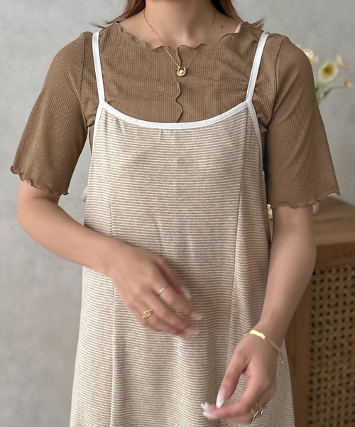 apres jour clair（アプレジュールクレア）の「【apres jour clair】２WAYシアーリブメロートップス【ZOZOTOWN限定アイテム】（Tシャツ/カットソー・レディース・ベージュ/ピンク/ブラウン系その他/アイボリー・フリー/X-LARGE）」の10枚目の写真