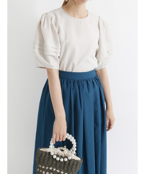 Te chichi(テチチ)の「ランタンタックスリーブブラウス(シャツ/ブラウス・レディース・ブラック/カーキ/ベージュ・フリ-)」の3枚目の写真