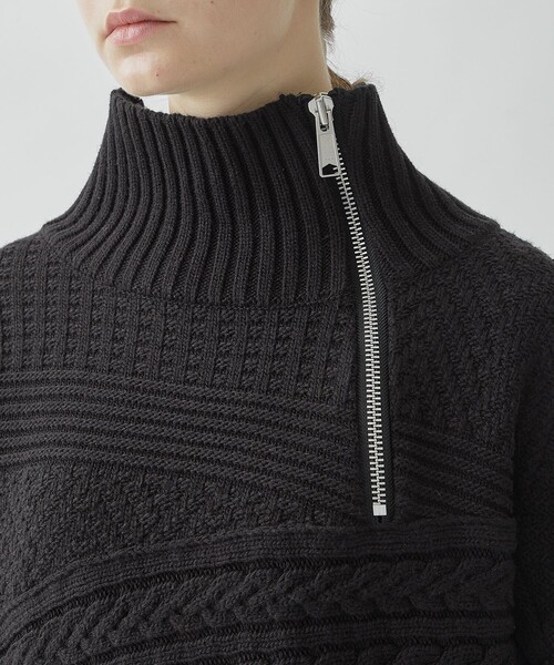 CITY TOKYO（シティトウキョウ）の「ハーフジップケーブルニットトップス（ニット/セーター・レディース・レッド/ブラック/ブルー・FREE）」の12枚目の写真