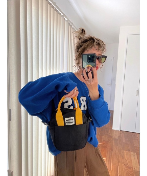 DEVICE（デバイス）の「【WEARISTA natsupoo ×DEVICE コラボ】Rename ユニークタグ ナイロン ミニ トート ショルダーバッグ（トートバッグ・レディース・ブラック/ブラック×ブルー・FREE）」の13枚目の写真