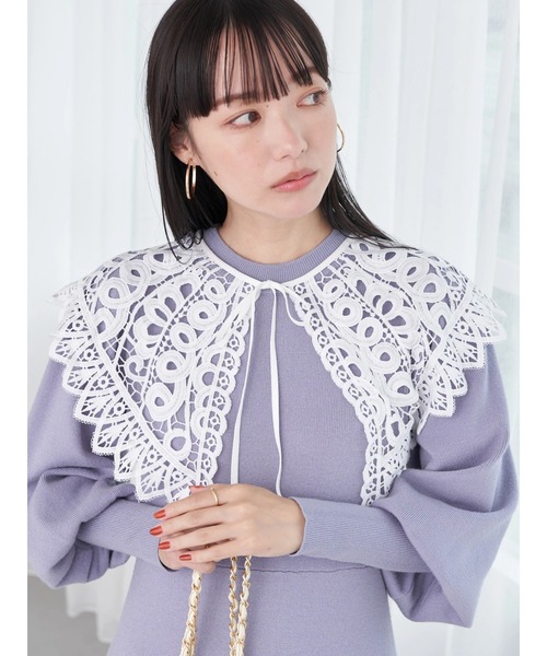 earth music&ecology（アースミュージックアンドエコロジー）の「レース付け衿(L)（付け襟・レディース・ホワイト・FREE）」の11枚目の写真