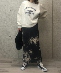 ワッフルタイダイ染スカート