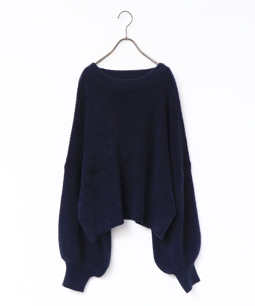 hunch（ハンチ）の「リブ編みボリューム袖シャギーニット（ニット/セーター・レディース・ネイビー/グレー/ピンク/グリーン・FREE）」の20枚目の写真