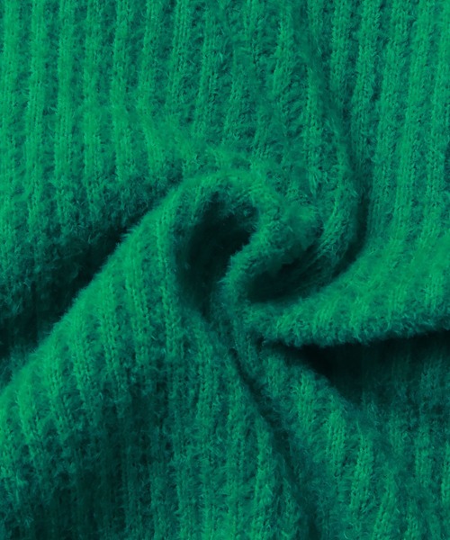 hunch（ハンチ）の「リブ編みボリューム袖シャギーニット（ニット/セーター・レディース・ネイビー/グレー/ピンク/グリーン・FREE）」の7枚目の写真