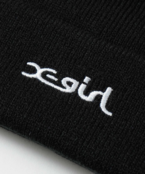 X-girl（エックスガール）の「MILLS LOGO EMBROIDERY KNIT CAP（ニットキャップ/ビーニー・レディース・ブラック/ライトグリーン/イエロー・ONE SIZE）」の10枚目の写真