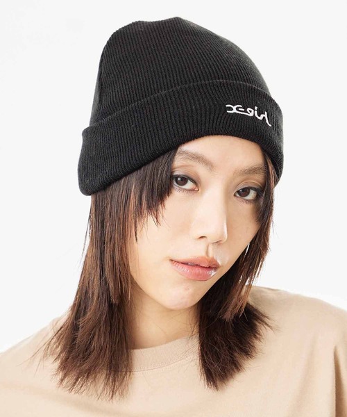 X-girl（エックスガール）の「MILLS LOGO EMBROIDERY KNIT CAP（ニットキャップ/ビーニー・レディース・ブラック/ライトグリーン/イエロー・ONE SIZE）」の13枚目の写真