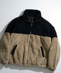 両面シャギーフリース BIGシルエットスタンドブルゾン レディース メンズ