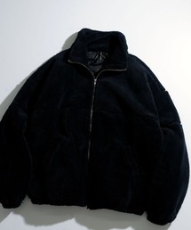 両面シャギーフリース BIGシルエットスタンドブルゾン レディース メンズ
