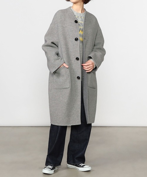 LE GLAZIK(ルグラジック)の「LE GLAZIK | リバーシブル ノーカラーコート WOMEN(ノーカラーコート・レディース・グレー系その他2/ブルー系その他5・36)」の5枚目の写真