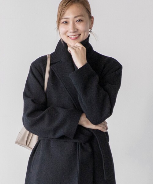 THE SHOP TK （ザ ショップ ティーケー ）の「◆【ウール混/ベルト付】チェスターロングコート（チェスターコート・レディース・ブラック/ライトベージュ・13/11/12）」の11枚目の写真