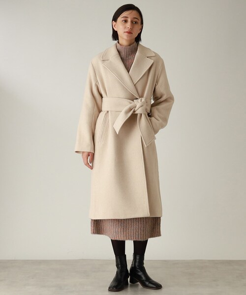 THE SHOP TK （ザ ショップ ティーケー ）の「◆【ウール混/ベルト付】チェスターロングコート（チェスターコート・レディース・ブラック/ライトベージュ・13/11/12）」の17枚目の写真