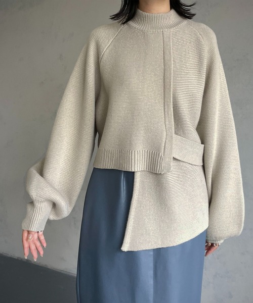 &g'aime（アンジェム）の「【&g’aime】アシンメトリーデザインニット（ニット/セーター・レディース・ブラック/ライトグレー/ブラウン/ライトグリーン・FREE）」の20枚目の写真
