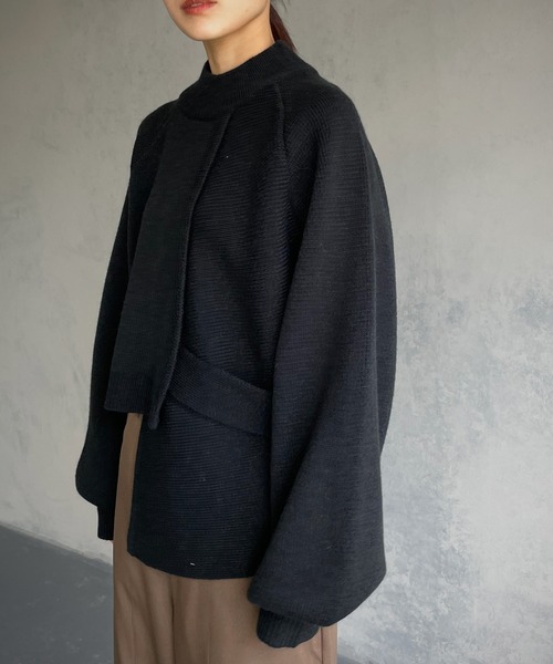 &g'aime（アンジェム）の「【&g’aime】アシンメトリーデザインニット（ニット/セーター・レディース・ブラック/ライトグレー/ブラウン/ライトグリーン・FREE）」の14枚目の写真