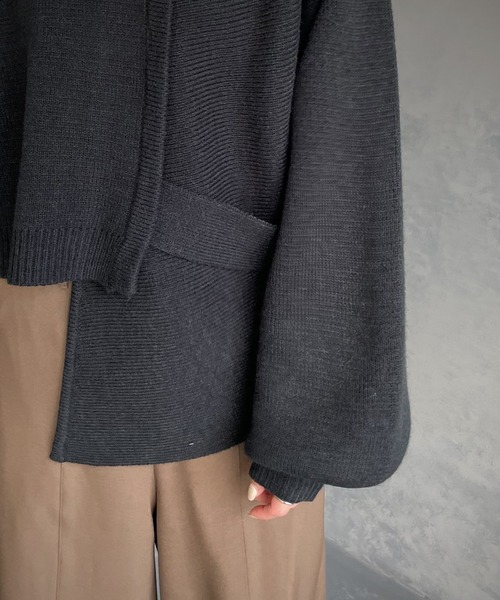 &g'aime（アンジェム）の「【&g’aime】アシンメトリーデザインニット（ニット/セーター・レディース・ブラック/ライトグレー/ブラウン/ライトグリーン・FREE）」の10枚目の写真