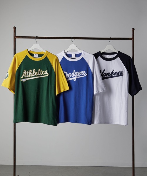 MLB（メジャーリーグベースボール）の「【MLB】ラグランTee/プリントTシャツ/メンズ（Tシャツ/カットソー・メンズ・ホワイト/グリーン/ブラック/ブルー・M/L/XL）」の5枚目の写真
