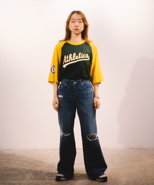 MLB（メジャーリーグベースボール）の「【MLB】ラグランTee/プリントTシャツ/メンズ（Tシャツ/カットソー・メンズ・ホワイト/グリーン/ブラック/ブルー・M/L/XL）」の22枚目の写真