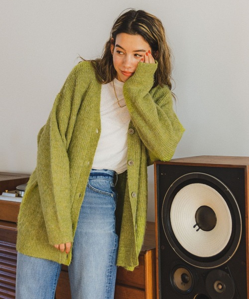 ヘアリーVネックカーディガン BAYFLOW（ベイフロー）の「ヘアリーVネックニットカーディガン