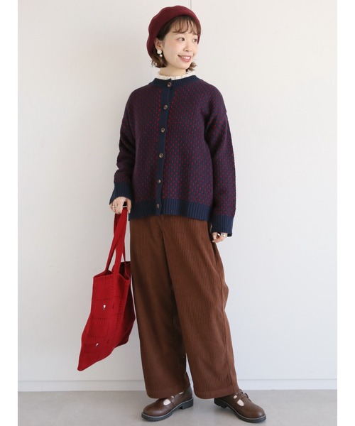 ehka sopo(エヘカソポ)の「花刺繍ポンポンニットトートバッグ(トートバッグ・レディース・キナリ/ベージュ/レッド・フリ-)」の16枚目の写真