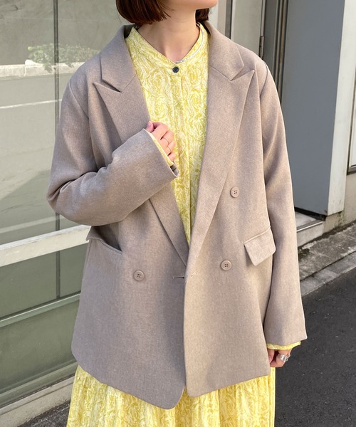 Omekashi（オメカシ）の「【オケージョンにも対応◎】ダブルテーラードジャケット（テーラードジャケット・レディース・アイボリー/グレー/ベージュ・FREE）」の5枚目の写真