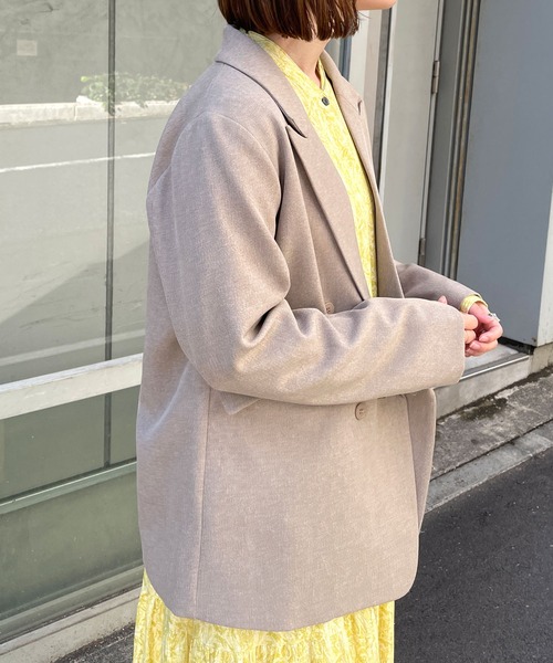 Omekashi（オメカシ）の「【オケージョンにも対応◎】ダブルテーラードジャケット（テーラードジャケット・レディース・アイボリー/グレー/ベージュ・FREE）」の6枚目の写真
