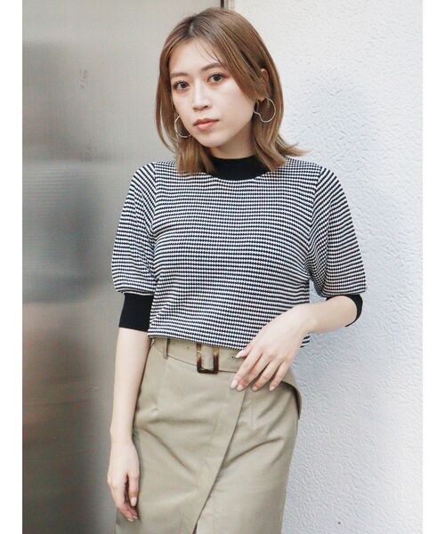 MURUA(ムルーア)の「レトロボーダーニット(ニット/セーター・レディース・オレンジ/ブラック・FREE)」の15枚目の写真