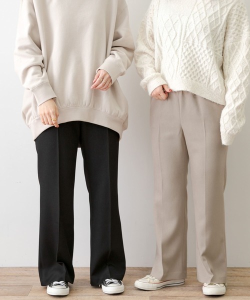 URBAN RESEARCH Sonny Label(アーバンリサーチサニーレーベル)の「『3サイズ展開』ウエストゴムフレアイージーパンツ(その他パンツ・レディース・ブラック/グレー系その他・LARGE/MEDIUM/SMALL)」の1枚目の写真