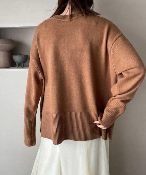 LOWRYS FARM（ローリーズファーム）の「ロングリブチュニックロングスリーブ　185404（ニット/セーター・レディース・ブラウン/アイボリー/ブルー・FREE）」の14枚目の写真