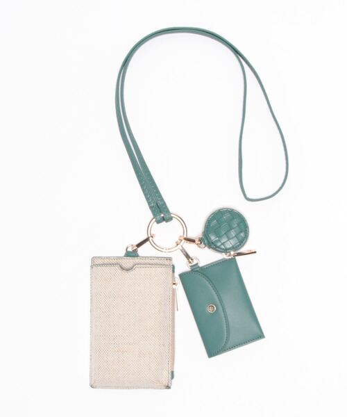 cache cache（カシュ カシュ）の「カシュカシュ cachecache / 綿麻3点セットスマホショルダー（ショルダーバッグ・レディース・グリーン/ラベンダー/ブラック/ベージュ・FREE）」の3枚目の写真