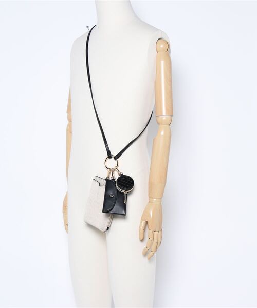 cache cache（カシュ カシュ）の「カシュカシュ cachecache / 綿麻3点セットスマホショルダー（ショルダーバッグ・レディース・グリーン/ラベンダー/ブラック/ベージュ・FREE）」の13枚目の写真