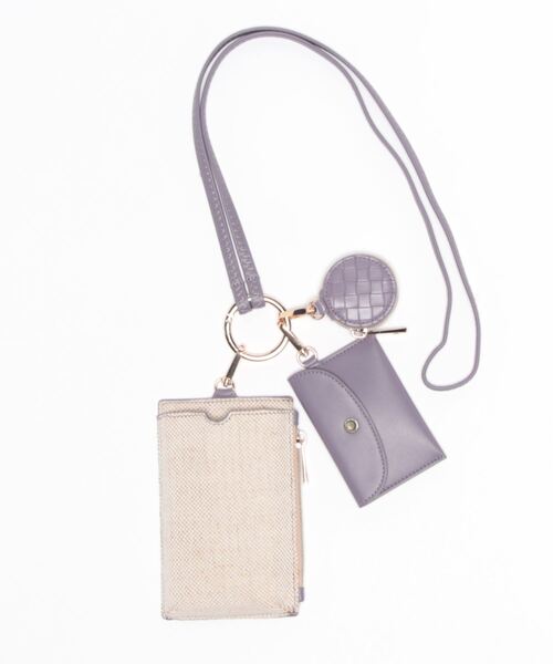 cache cache（カシュ カシュ）の「カシュカシュ cachecache / 綿麻3点セットスマホショルダー（ショルダーバッグ・レディース・グリーン/ラベンダー/ブラック/ベージュ・FREE）」の14枚目の写真