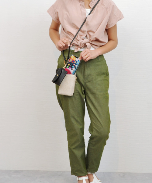 cache cache（カシュ カシュ）の「カシュカシュ cachecache / 綿麻3点セットスマホショルダー（ショルダーバッグ・レディース・グリーン/ラベンダー/ブラック/ベージュ・FREE）」の6枚目の写真