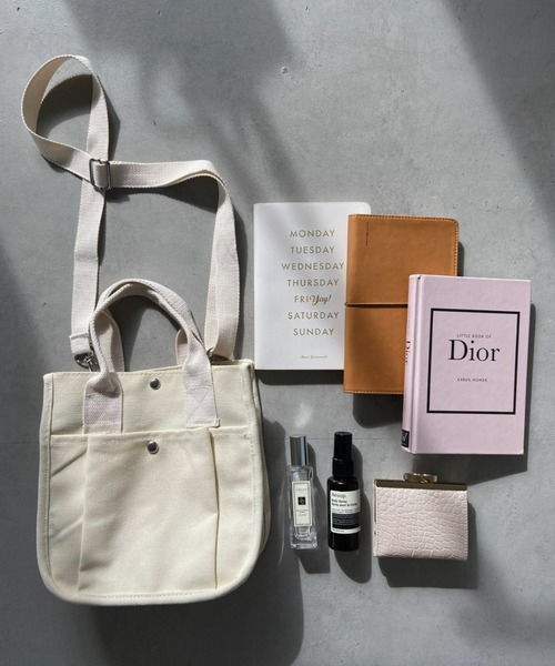 CLEA（クレア）の「スクエアキャンバス2WAYショルダーバッグ（ショルダーバッグ・レディース・ブラック/アイボリー・FREE）」の18枚目の写真