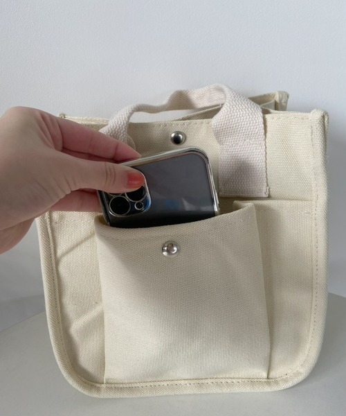 CLEA（クレア）の「スクエアキャンバス2WAYショルダーバッグ（ショルダーバッグ・レディース・ブラック/アイボリー・FREE）」の15枚目の写真