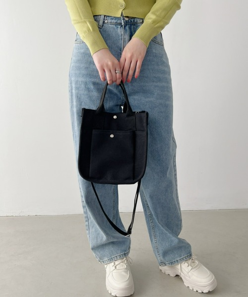 CLEA（クレア）の「スクエアキャンバス2WAYショルダーバッグ（ショルダーバッグ・レディース・ブラック/アイボリー・FREE）」の19枚目の写真