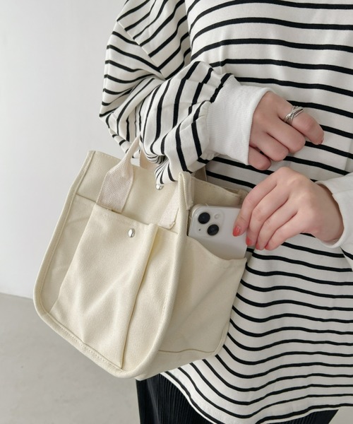 CLEA（クレア）の「スクエアキャンバス2WAYショルダーバッグ（ショルダーバッグ・レディース・ブラック/アイボリー・FREE）」の17枚目の写真