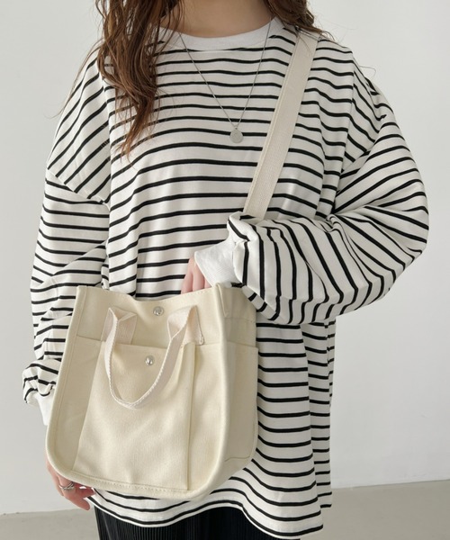 CLEA（クレア）の「スクエアキャンバス2WAYショルダーバッグ（ショルダーバッグ・レディース・ブラック/アイボリー・FREE）」の20枚目の写真