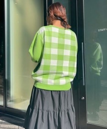 バックアソートパターンニットトップス