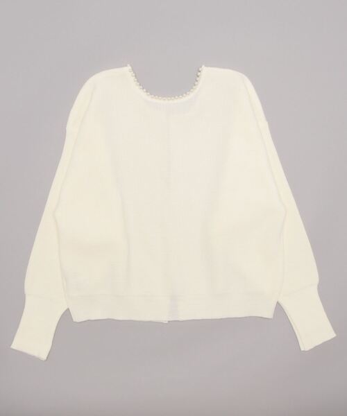 BLUEEAST（ブルーイースト）の「パールデザインニットカーディガン（カーディガン/ボレロ・レディース・アイボリー/グレー/ブラック/ピンク/アイボリー系/ブラック系・MEDIUM）」の8枚目の写真