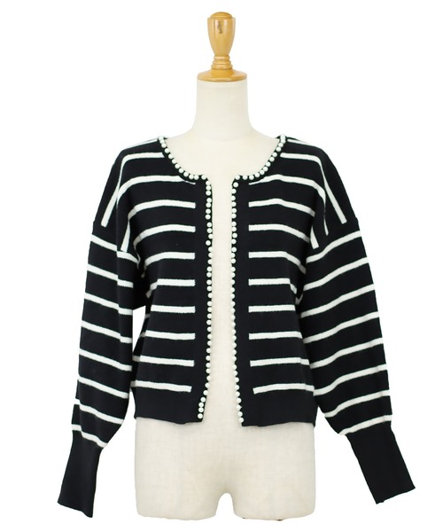 BLUEEAST（ブルーイースト）の「パールデザインニットカーディガン（カーディガン/ボレロ・レディース・アイボリー/グレー/ブラック/ピンク/アイボリー系/ブラック系・MEDIUM）」の15枚目の写真