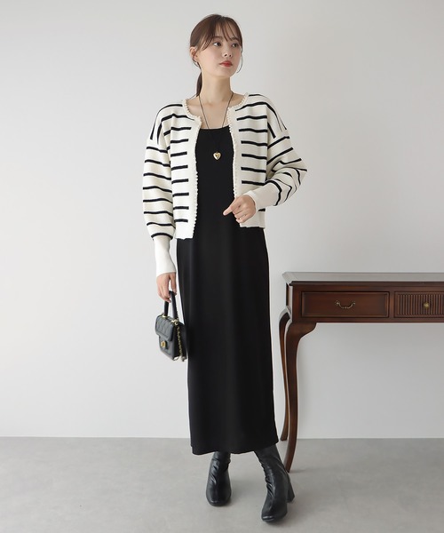 BLUEEAST（ブルーイースト）の「パールデザインニットカーディガン（カーディガン/ボレロ・レディース・アイボリー/グレー/ブラック/ピンク/アイボリー系/ブラック系・MEDIUM）」の17枚目の写真