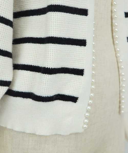 BLUEEAST（ブルーイースト）の「パールデザインニットカーディガン（カーディガン/ボレロ・レディース・アイボリー/グレー/ブラック/ピンク/アイボリー系/ブラック系・MEDIUM）」の11枚目の写真