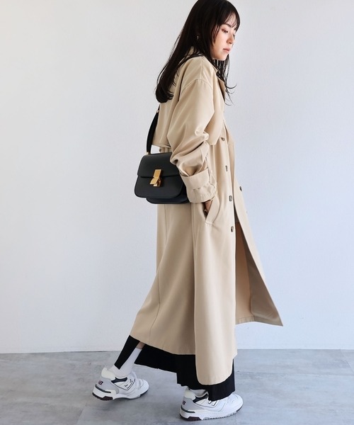 andme（アンドミー）の「タックスリーブトレンチコート（トレンチコート・レディース・ベージュ/ネイビー/アイボリー・M）」の9枚目の写真