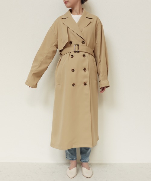 andme（アンドミー）の「タックスリーブトレンチコート（トレンチコート・レディース・ベージュ/ネイビー/アイボリー・M）」の14枚目の写真