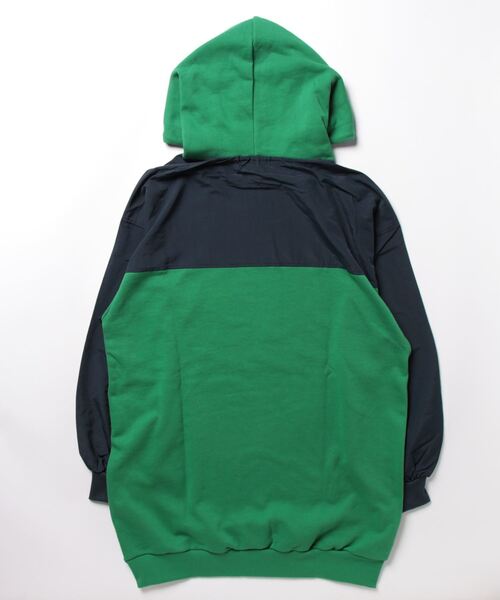 RODEO CROWNS WIDE BOWL（ロデオクラウンズワイドボウル）の「ナイロンドッキングフードワンピース（ワンピース・レディース・グレー×ホワイト/ブラック/グリーン・FREE）」の17枚目の写真