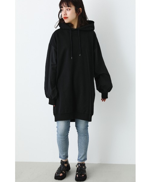 RODEO CROWNS WIDE BOWL（ロデオクラウンズワイドボウル）の「ナイロンドッキングフードワンピース（ワンピース・レディース・グレー×ホワイト/ブラック/グリーン・FREE）」の7枚目の写真