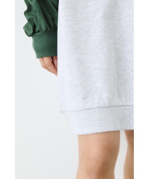 RODEO CROWNS WIDE BOWL（ロデオクラウンズワイドボウル）の「ナイロンドッキングフードワンピース（ワンピース・レディース・グレー×ホワイト/ブラック/グリーン・FREE）」の15枚目の写真