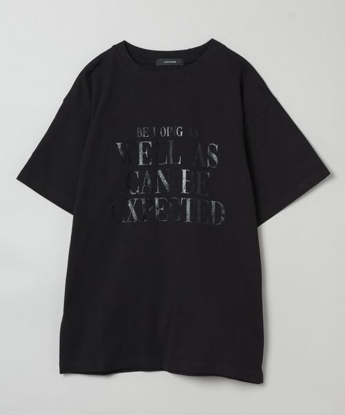 JEANASIS(ジーナシス)の「ハクプリントロゴTEE/192255(Tシャツ/カットソー・レディース・ホワイト/ブラック/グレイッシュベージュ・FREE)」の3枚目の写真