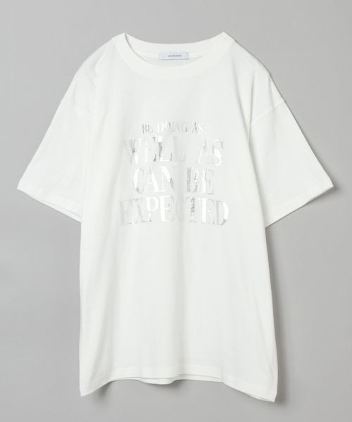JEANASIS(ジーナシス)の「ハクプリントロゴTEE/192255(Tシャツ/カットソー・レディース・ホワイト/ブラック/グレイッシュベージュ・FREE)」の15枚目の写真