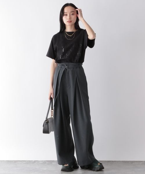 JEANASIS(ジーナシス)の「ハクプリントロゴTEE/192255(Tシャツ/カットソー・レディース・ホワイト/ブラック/グレイッシュベージュ・FREE)」の19枚目の写真