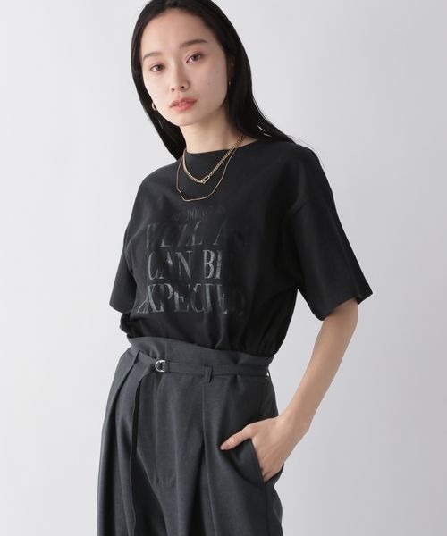 JEANASIS(ジーナシス)の「ハクプリントロゴTEE/192255(Tシャツ/カットソー・レディース・ホワイト/ブラック/グレイッシュベージュ・FREE)」の18枚目の写真